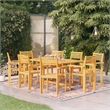 vidaXL Garden Dining Set in Warm Brown Solid Teak Wood Standard Stackable