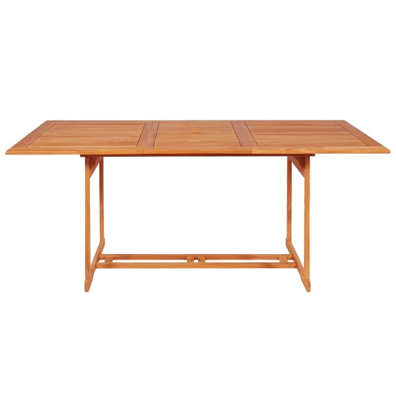 vidaXL Garden Dining Set in Warm Brown Solid Teak Wood Standard Stackable