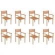 vidaXL Garden Dining Set in Warm Brown Solid Teak Wood Standard Stackable