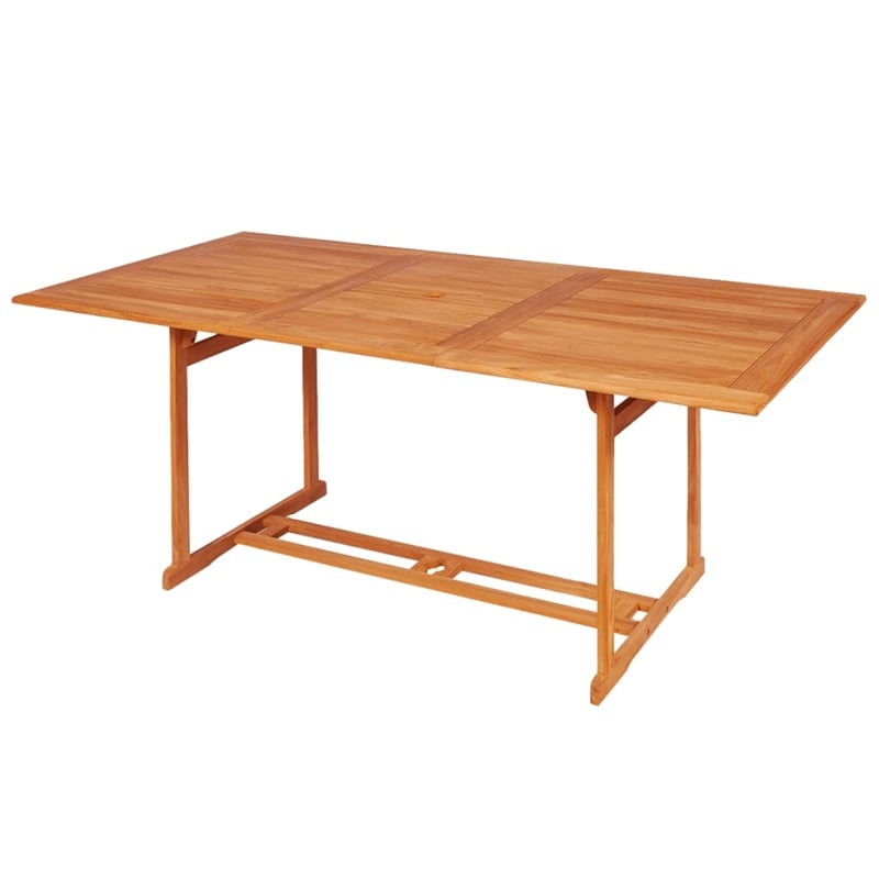vidaXL Solid Teak Wood Large Durable Garden Dining Set in Warm Brown