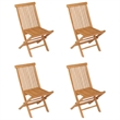 vidaXL Solid Teak Wood Medium Garden Dining Set in Warm Brown