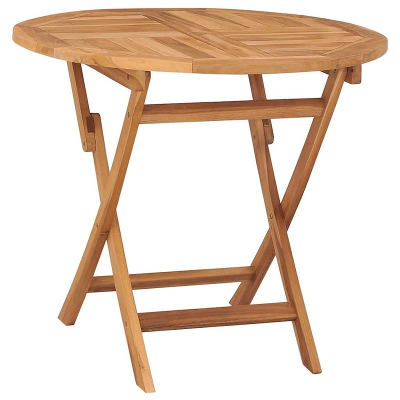 vidaXL Fine Sanded Teak Hardwood Medium Garden Dining Set in Warm Brown