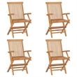 vidaXL Fine Sanded Teak Hardwood Medium Garden Dining Set in Warm Brown