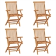 vidaXL Smooth Sanded Teak Hardwood Medium Garden Dining Set in Warm Brown