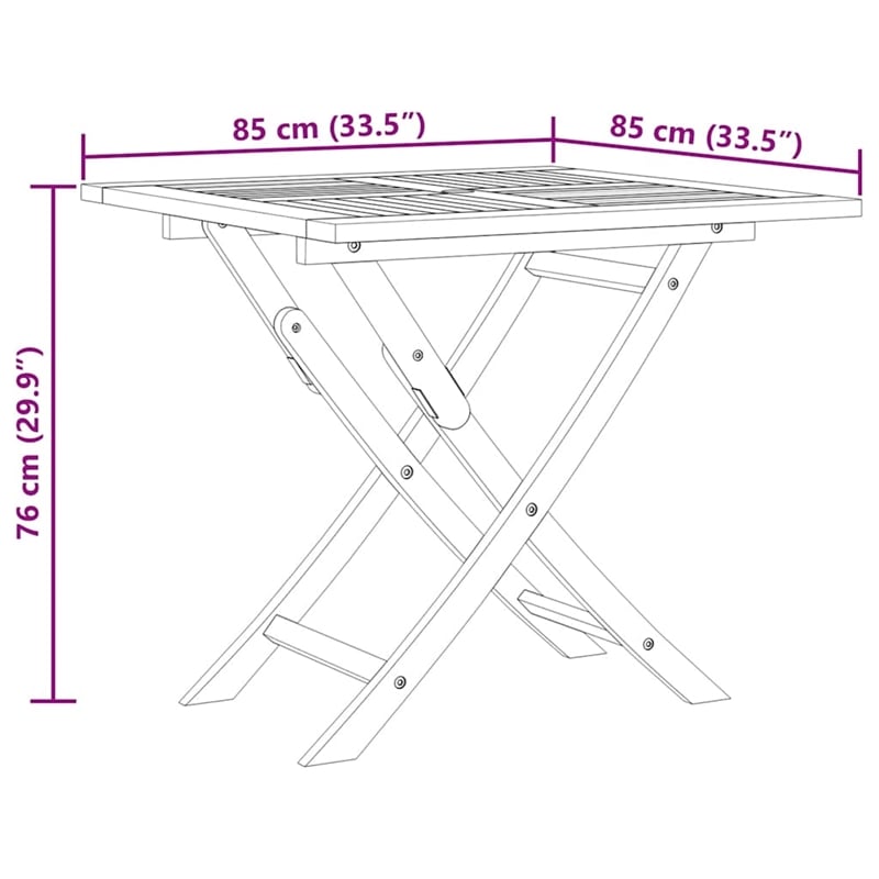 vidaXL Fine Sanded Teak Hardwood Garden Dining Set in Warm Brown