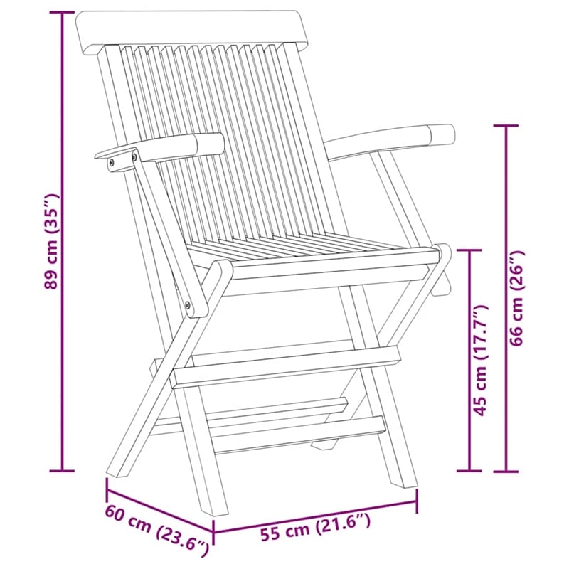 vidaXL Fine Sanded Teak Hardwood Garden Dining Set in Warm Brown
