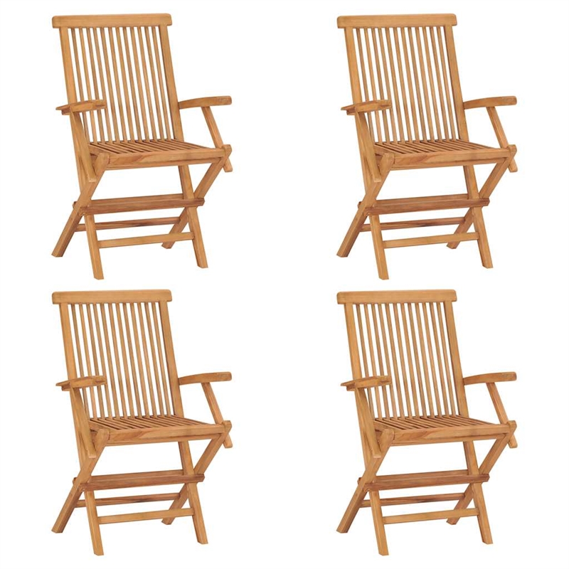 vidaXL Fine Sanded Teak Hardwood Garden Dining Set in Warm Brown