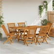 vidaXL Smooth Sanded Teak Hardwood Medium Garden Dining Set in Warm Brown