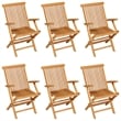 vidaXL Solid Teak Wood Medium Foldable Garden Dining Set in Warm Brown