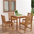vidaXL Fine Sanded Teak Hardwood Medium Garden Dining Set in Warm Brown