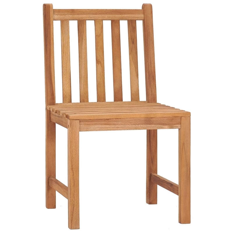 vidaXL Fine Sanded Teak Hardwood Medium Garden Dining Set in Warm Brown