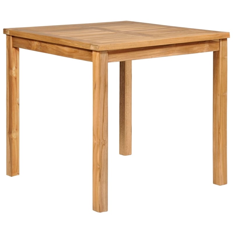 vidaXL Fine Sanded Teak Hardwood Medium Garden Dining Set in Warm Brown