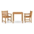 vidaXL Fine Sanded Teak Hardwood Medium Garden Dining Set in Warm Brown