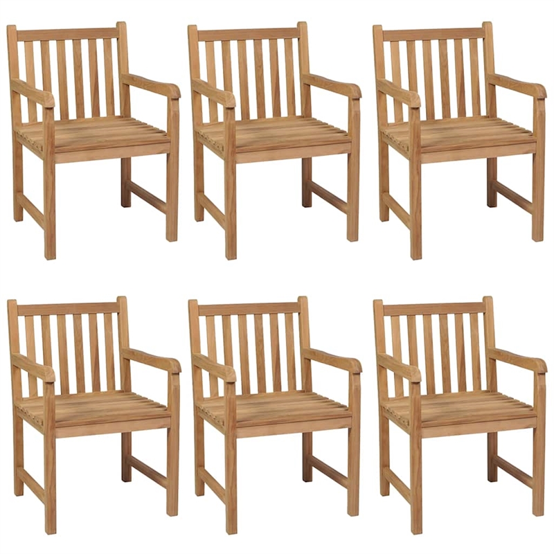 vidaXL Fine Sanded Teak Hardwood Garden Dining Set in Natural Teak