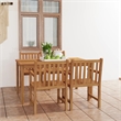 vidaXL Solid Teak Wood Medium Garden Dining Set in Warm Brown