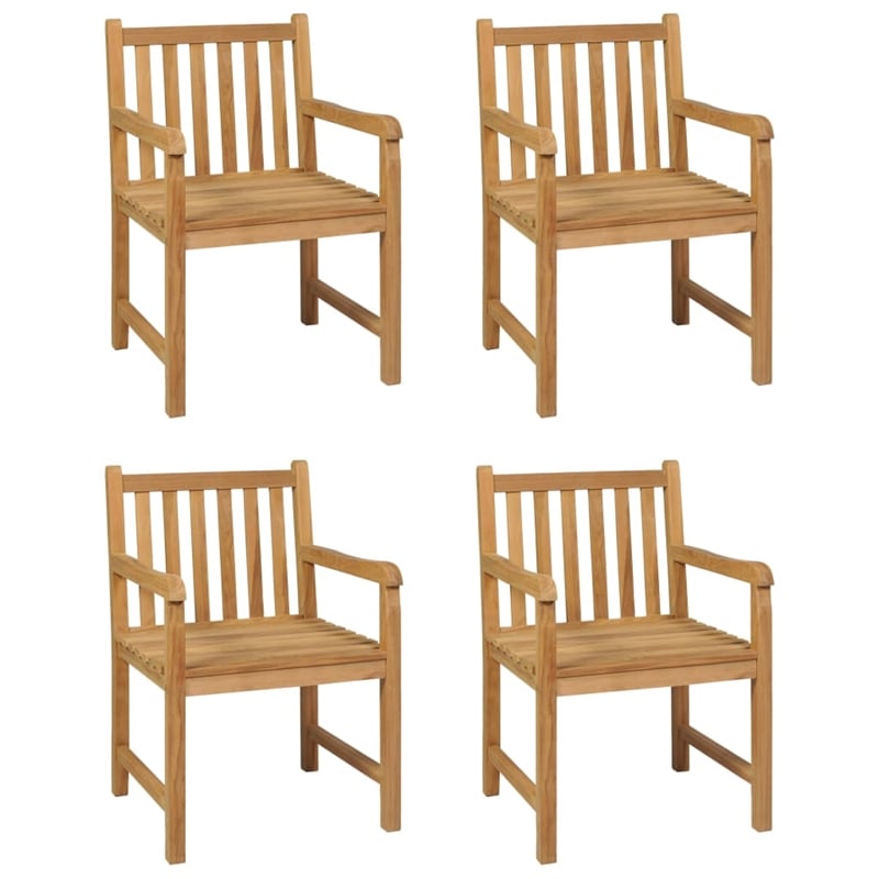 vidaXL Solid Teak Wood Medium Garden Dining Set in Warm Brown