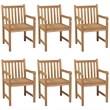 vidaXL 7 Piece Solid Teak Wood Garden Dining Set in Natural Teak