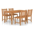 vidaXL Solid Teak Wood Medium Garden Dining Set in Teak Wood