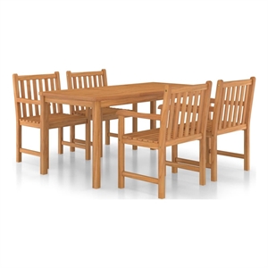 vidaXL Solid Teak Wood Medium Garden Dining Set in Warm Teak