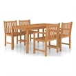 vidaXL Solid Teak Wood Medium Garden Dining Set in Warm Teak