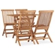 vidaXL Fine Sanded Teak Hardwood Medium Outdoor Dining Set in Natural Teak