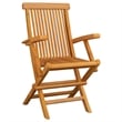 vidaXL 5 Piece Solid Teak Wood Foldable Outdoor Dining Set in Teak