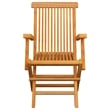 vidaXL 5 Piece Solid Teak Wood Foldable Outdoor Dining Set in Teak