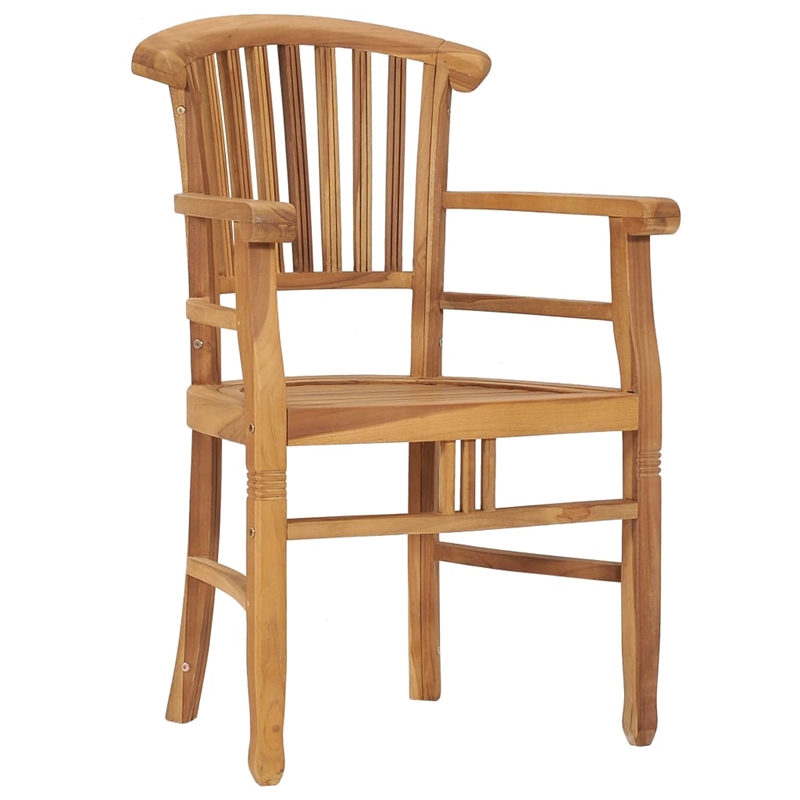 vidaXL Solid Teak Wood Durable Garden Dining Set in Natural Teak