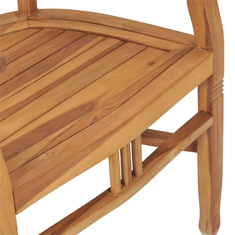vidaXL Solid Teak Wood Durable Garden Dining Set in Natural Teak