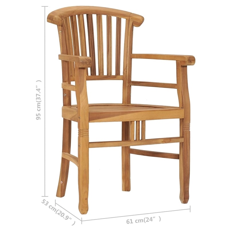 vidaXL Solid Teak Wood Durable Garden Dining Set in Natural Teak