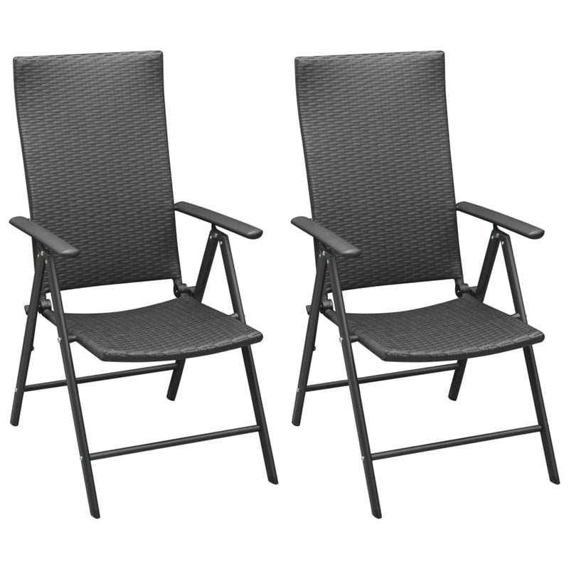 vidaXL PE Rattan/WPC/Aluminium Compact Dining Set in Black/Brown