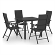 vidaXL WPC Standard Foldable Garden Dining Set in Black