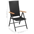 vidaXL PE Rattan/WPC/Glass/Aluminum Dining Set in Black/Brown
