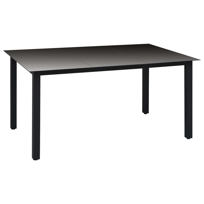 vidaXL PE Rattan/WPC/Glass/Aluminum Dining Set in Black/Brown
