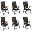 vidaXL PE Rattan/WPC/Glass/Aluminum Standard Dining Set in Black/Brown