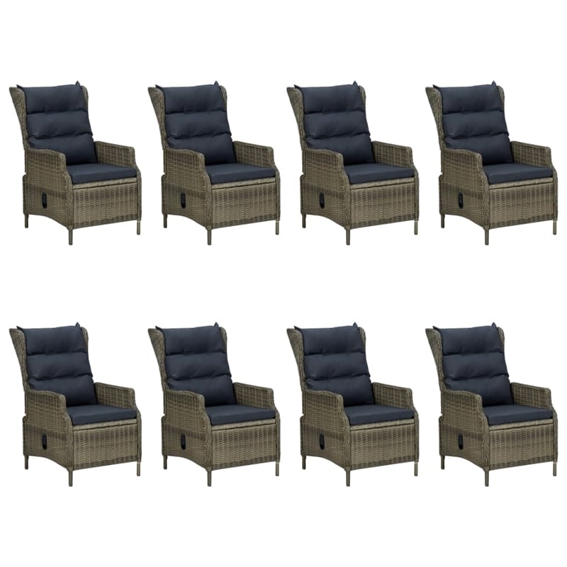 vidaXL 9 Piece Round PE Rattan Patio Dining Set in Brown/Black