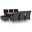 vidaXL 9 Piece Garden Outdoor Dining Set in Dark Gray