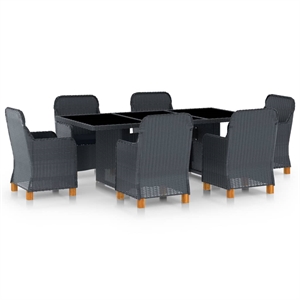 vidaXL 7 Piece Outdoor Dining Set in Dark Gray