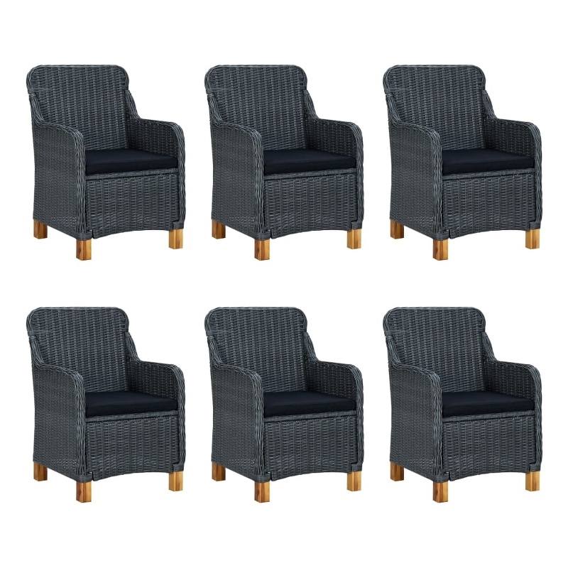 vidaXL 7 Piece Outdoor Dining Set in Dark Gray