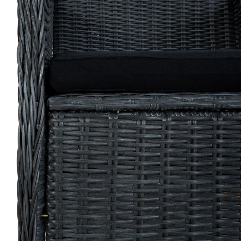 vidaXL Outdoor Dining Set in Dark Gray/Black Cushion