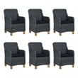 vidaXL Outdoor Dining Set in Dark Gray/Black Cushion