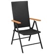 vidaXL 5 Piece PE Rattan/Aluminium Dining Set in Black/Brown