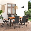 vidaXL PE Rattan/Aluminium Medium Dining Set in Black/Brown