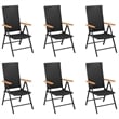 vidaXL PE Rattan/Aluminium Medium Dining Set in Black/Brown