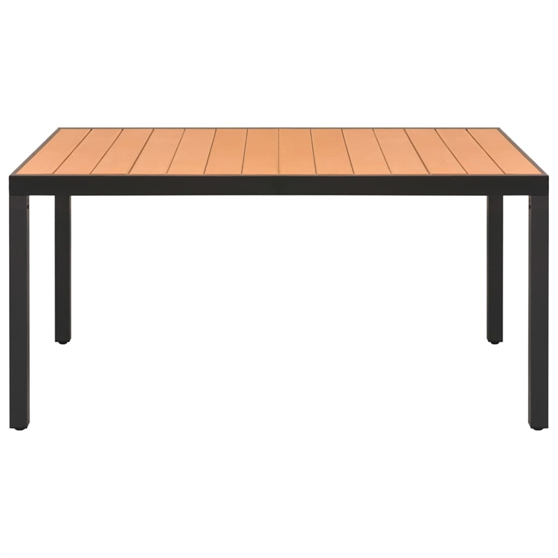 vidaXL PE Rattan/Aluminium Medium Dining Set in Black/Brown