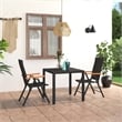 vidaXL PE Rattan/Aluminum Small Dining Set in Black/Brown
