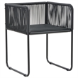 vidaXL PVC Rattan/Glass/Powder-Coated Steel Medium Dining Set in Black