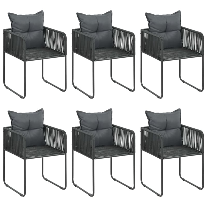 vidaXL Dining Set in Black/Dark Gray