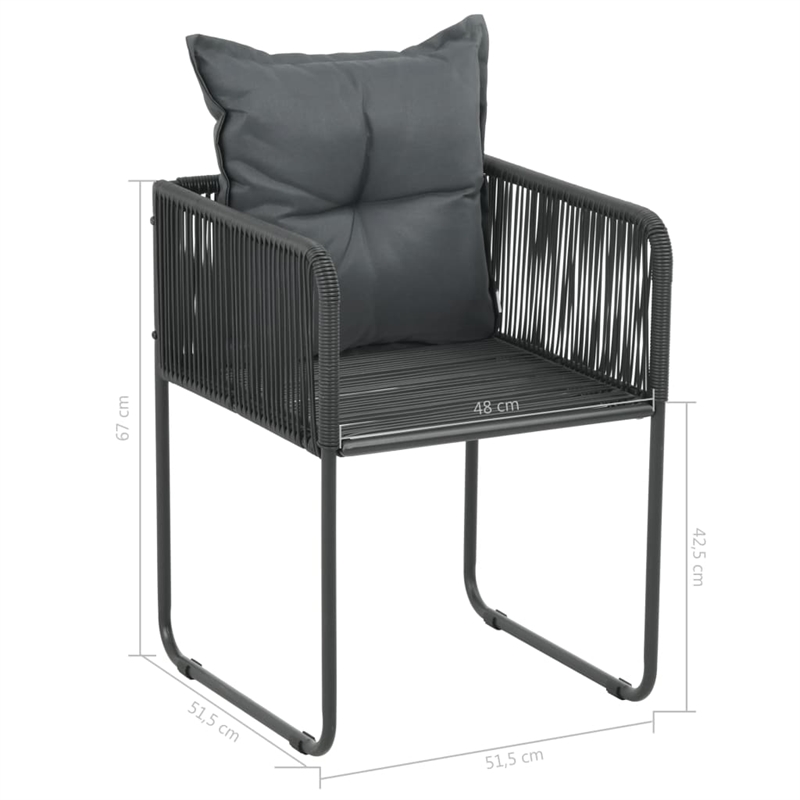 vidaXL Dining Set in Black/Brown