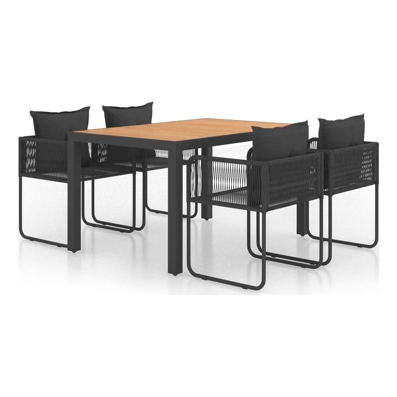 vidaXL Dining Set in Black/Brown